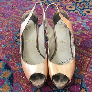 Christian Louboutin Pink Cork Slingback Sandals